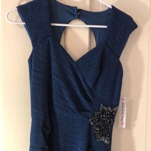 Blue tight dress with beaded details! size 2